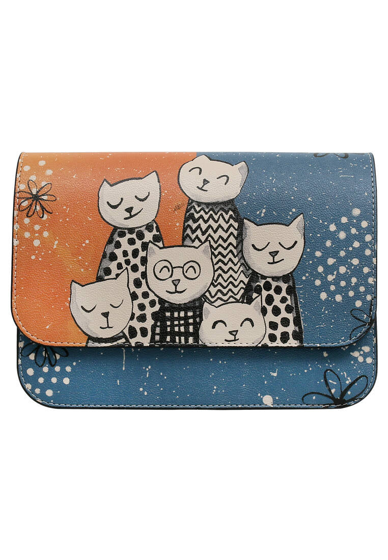 Leather Multicolor Purse with Family Portrait